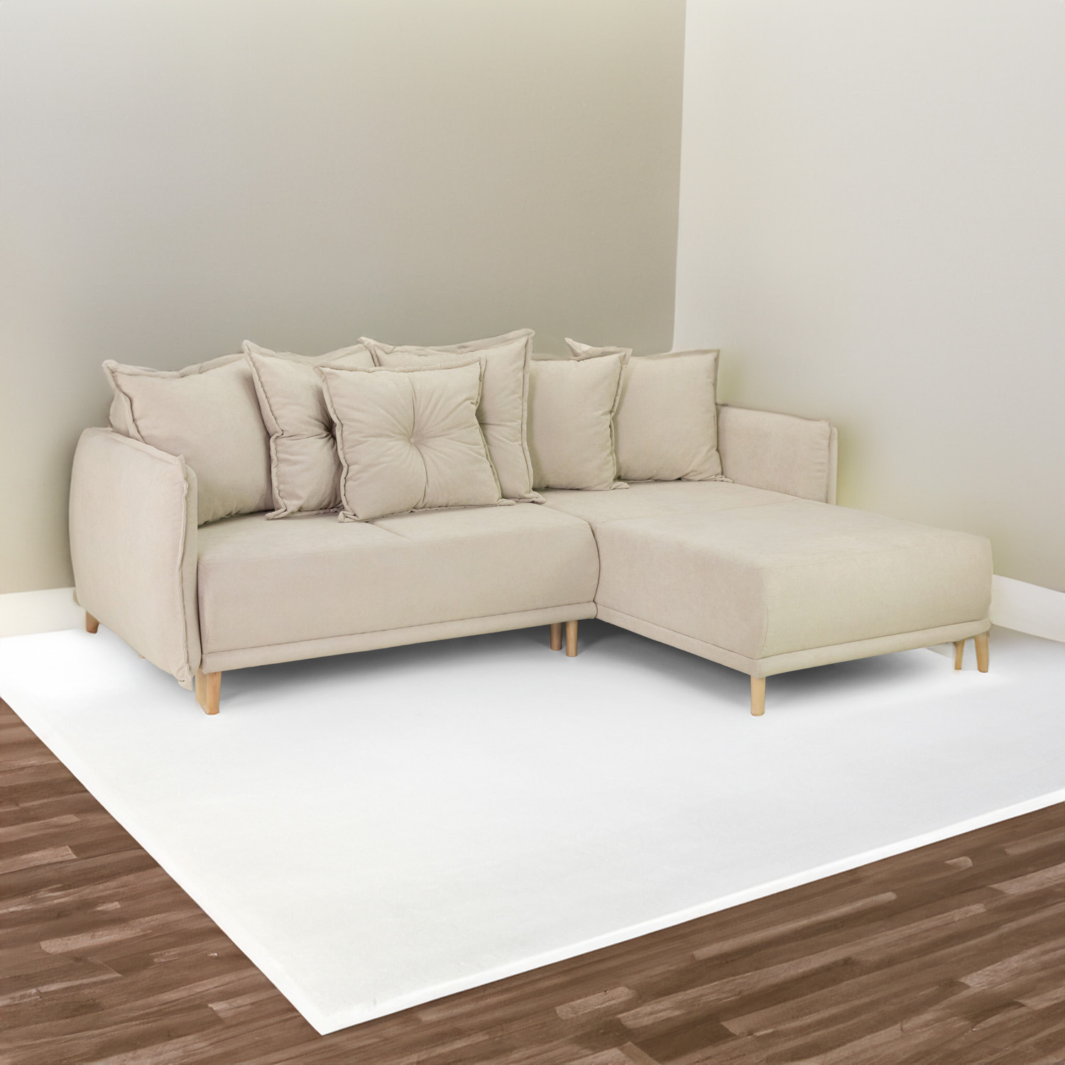 Gale Sofabed Beige Universal Corner square background